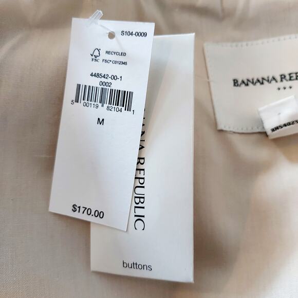 NEW Banana Republic Cream Linen Blazer Jacket Size M - Picture 15 of 15